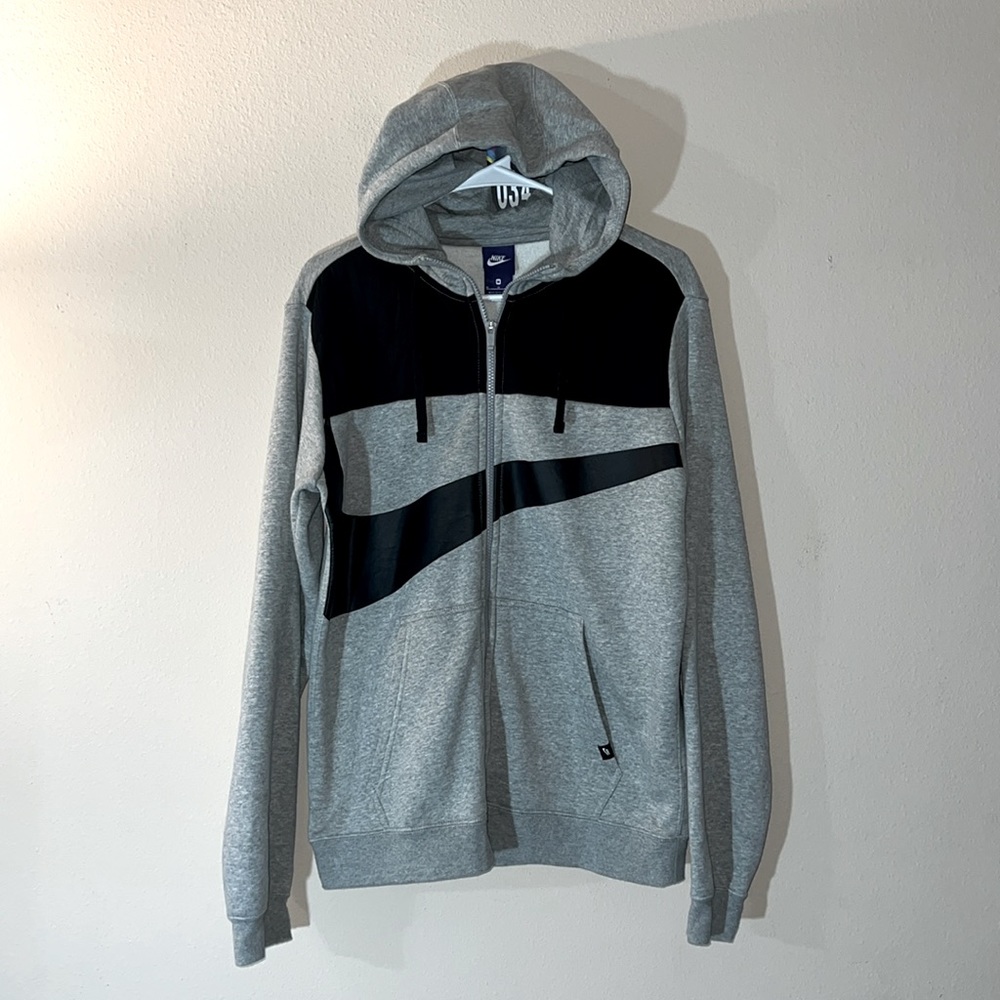 #34 Nike Big swoosh zip up hoodie blue label vtg size Medium